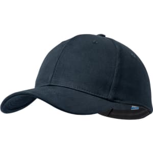 A navy blue cap with a curved brim and no visible branding. The fabric appears smooth and streamlined.