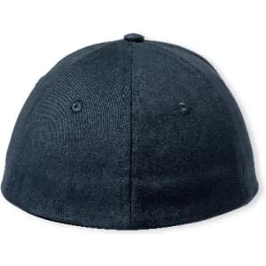 A dark blue cap with a rounded crown and no visible branding. The underside is stitched with small ventilation holes.