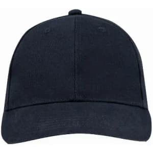 A navy blue cap with a curved brim and six-panel construction, featuring no visible logos or branding.