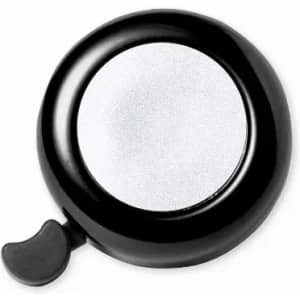 A black drink bottle with a silver cap and a small lever on the side. It features a logo on the front.