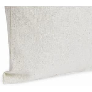 A natural-coloured cushion cover featuring a textured, woven fabric with an organic look. It has no visible logo.