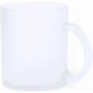 A drink bottle featuring a frosted white design with a handle and a simple shape.
