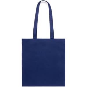 A navy blue tote bag with two shoulder straps and a simple, minimalist design.