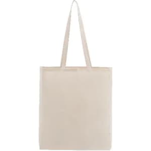 A tote bag in a light beige colour with two handles for easy carrying. It features a plain design without text.
