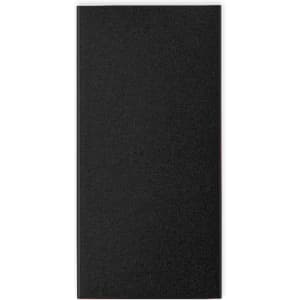 A black promotional product with a textured surface, featuring a logo without visible text.