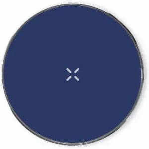 A drink bottle lid in navy blue with a simple logo in the centre.
