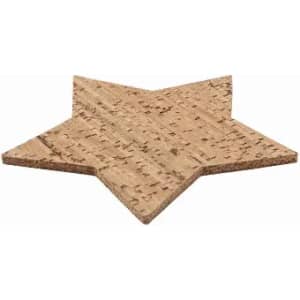 A star-shaped cork coaster with a textured surface in a natural beige colour.