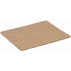 A cork mat in a natural brown colour with a slightly textured surface, featuring rounded edges.