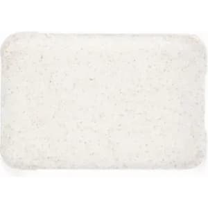 A cream-coloured rectangular tray with a textured surface. The tray has rounded edges and a subtle speckled design.
