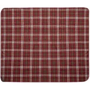 A soft, checkered blanket featuring a red and white plaid pattern, with a smooth texture and rounded corners.