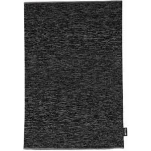 A fabric product in a textured grey colour, featuring a small logo tag on the edge.