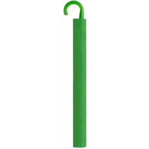 A green promotional product with a hook at the top and a cylindrical body, featuring a logo.