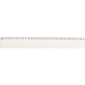 A straight ruler in white with measurement markings from 0 to 36 centimetres along its length.