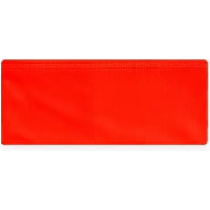 A vibrant red promotional product with a smooth finish, featuring a logo.