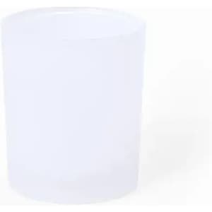 A drink bottle in a frosted white finish with a simple design and a logo on the front.