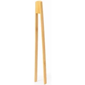 A bamboo tong with a sleek, minimalistic design, featuring a natural wood finish.