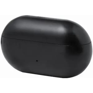 A black oval-shaped case with a smooth finish, featuring a simple design and no visible branding.