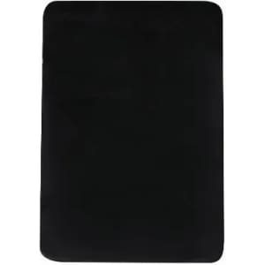 A black promotional product with a smooth surface, featuring a subtle branding logo.