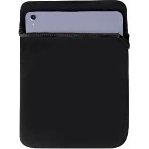 A black sleeve with a device partially inserted, featuring a smooth finish and a snug fit.