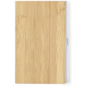 A bamboo notebook with a natural wood finish, featuring a transparent cover and a minimalistic design.