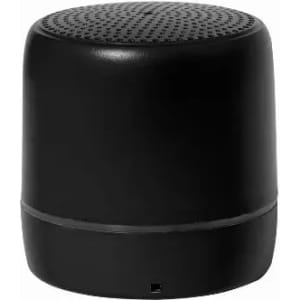 A black drink bottle with a textured lid and a subtle logo along the base.