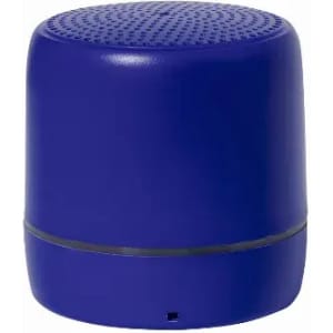 A drink bottle in vibrant blue with a textured lid and a simple design, featuring a logo on the body.