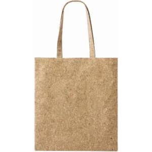 A tote bag made of natural material, featuring a simple design and two shoulder straps, in a beige tone.