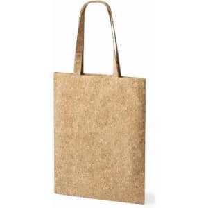 A brown eco-friendly tote bag with two handles and a simple design, featuring a plain surface.