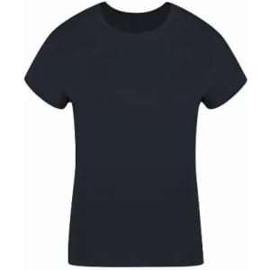 A short-sleeved T-shirt in solid black with a classic crew neckline. It has a simple design without embellishments.