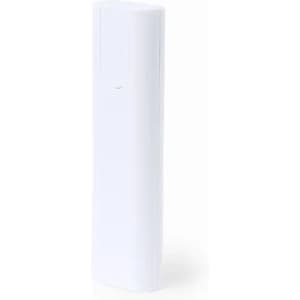 A drink bottle in a sleek white design, featuring a minimalist shape and an integrated logo.