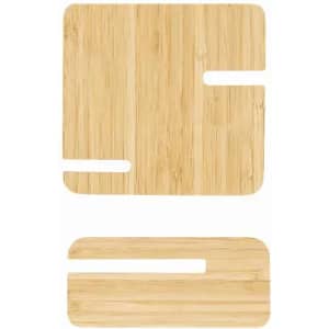 Two bamboo cutting boards in rectangular shapes, one larger and one smaller, both featuring cut-out handles.
