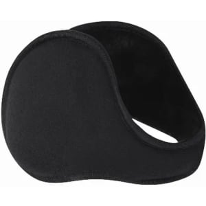 A black ear warmer with a soft, padded design, ideal for cold weather protection.