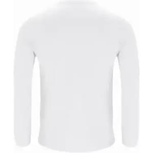 A long-sleeved white shirt with a plain back view, no visible logos or designs.