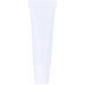 A white squeeze tube with a rounded cap, featuring a smooth surface and no visible markings.