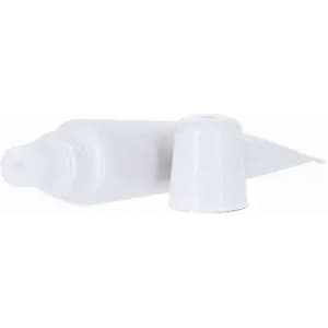 A white drink bottle with a cap and spout, featuring a simple design and smooth finish.