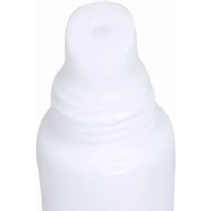 A drink bottle in a sleek white design, featuring a curved nozzle and a smooth body.