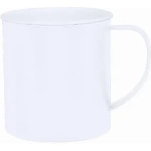A drink bottle with a white matte finish and a simple handle, featuring a smooth and rounded design.