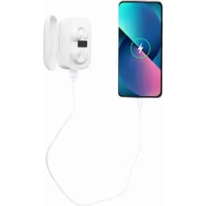 A white wireless charging case and a smartphone, both featuring sleek designs and a modern aesthetic.