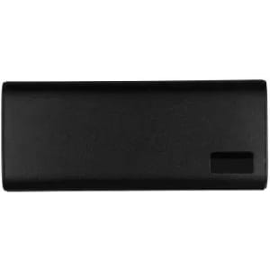 A black promotional product named "Hampton" with a smooth finish and a small cutout. It features a logo.