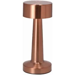A drink bottle with a sleek, copper finish, featuring a cylindrical base and an hourglass shape.