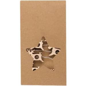A brown rectangular box featuring a star cut-out, revealing a patterned interior.