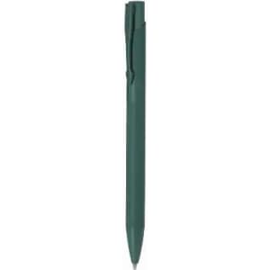 A pen in dark green with a sleek design and a clip for easy attachment.