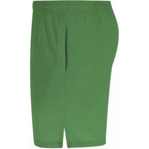 A pair of green shorts with a relaxed fit and a small slit detail at the hem.