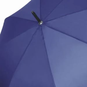 A purple umbrella with a black handle, showcasing a sleek, modern design.