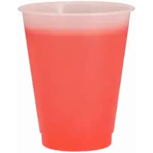 A drink bottle in a transparent pink hue, featuring a simple design and topped with a light-coloured lid.
