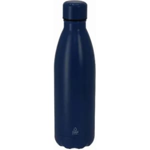 A drink bottle in a deep navy blue colour with a sleek, modern design and a logo on the surface.