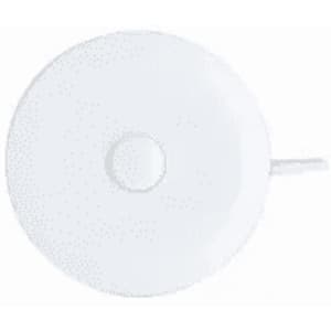 A white drink bottle with a round base and a small opening, featuring a simple design and a handle.