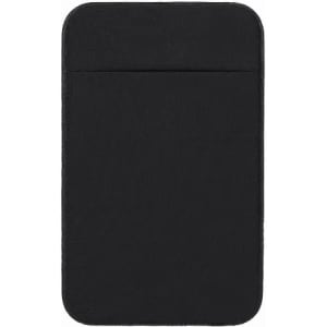 A black tablet sleeve with a simple, sleek design and a top opening for easy access. It features a logo.