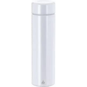A drink bottle in a sleek white design, featuring a simple, modern shape and a matching lid.