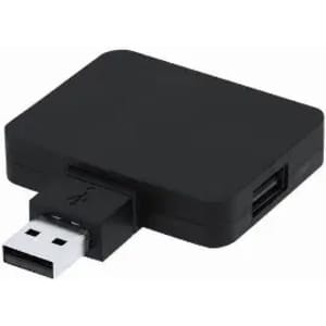 A black USB adapter with one USB port and a connected USB plug. The adapter has a smooth, rectangular design.